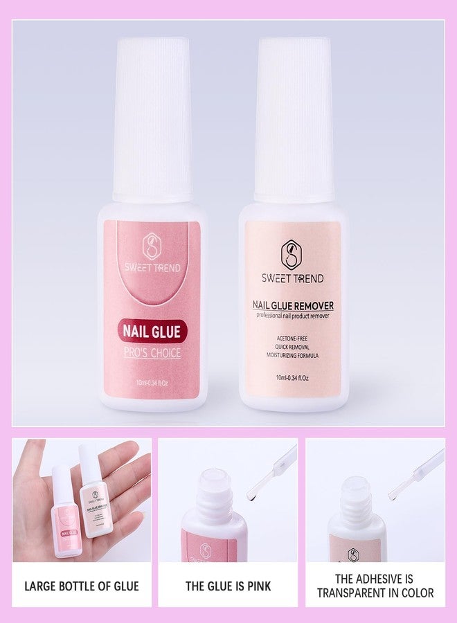 SWEET TREND Tapered Square Fake Nail Tips: Sweet Trend No C Curve Nail Tips for Acrylic Nails 480Pcs 12 Sizes Extra Long Straight Flat Half Cover Nail Extension Kit with Glue Remover & Glue Acrylic Nail Clippers - Image 4